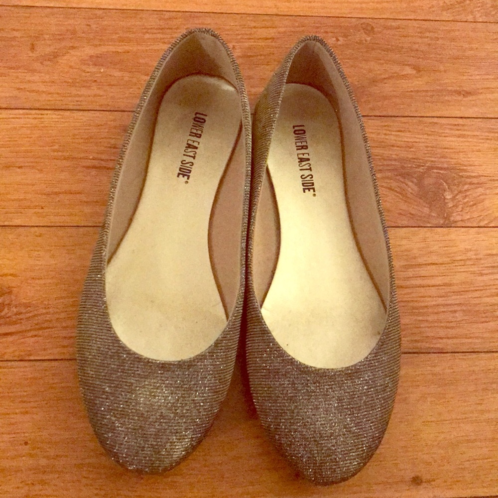 Gold ballet flats